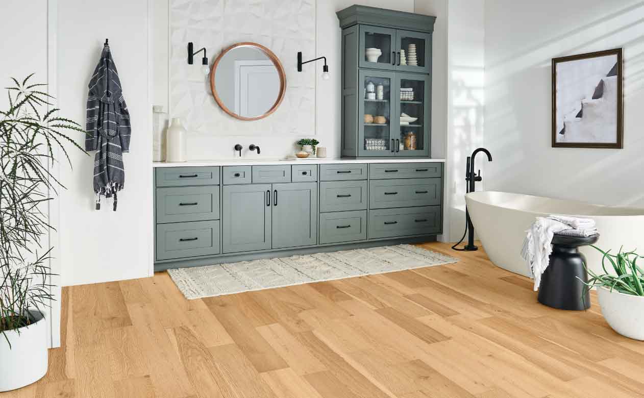 Hardwood Flooring in Bathroom 