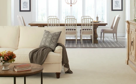 white carpet with beige sofa